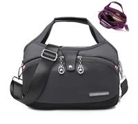 Generico Blaciokamith Soft Side Lightweight Underseat Tote Bag, Anti Theft Waterproof Carry-On, Crossbody Travel Purse for Women (Dark Grey)