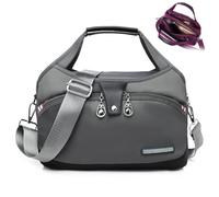 Generico Blaciokamith Soft Side Lightweight Underseat Tote Bag, Anti Theft Waterproof Carry-On, Crossbody Travel Purse for Women (Grey)