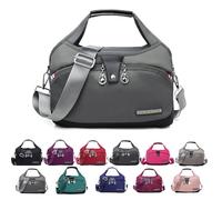 Generico Blaciokamith Soft Side Lightweight Underseat Tote Bag, Multi-Pocket Anti Theft Waterproof Handbag Crossbody for Women (light gray)