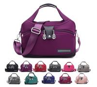 Generico Blaciokamith Soft Side Lightweight Underseat Tote Bag, Multi-Pocket Anti Theft Waterproof Handbag Crossbody for Women (purple)