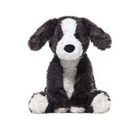 Genérico Black and White Dog Stuffed Animal - Plush 24 cm | Black and White Border Animal Decoration | Border Collie Dog Soft Toy For Kids Children Friends Home Gift