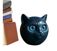 Generico Black Cat Figurines, Miniature Head Sculptures 2.99 inches, Hand-Carved Art Statues, Small Decorative Desk Ornaments, Ideal for Bookshelf Cabinet Studio Living Room Collector Display