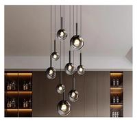 Generico Black glass ceiling pendant light for stairs, hotels