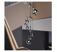 Generico Black glass ceiling pendant light for stairs, hotels