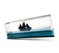 Generico Black Pearl Ship In A Bottle - Floating Bottle Unsinkable Boat Decor | Acrylic Resin Home Decor | Craft Ornaments For Tabletop, Bedroom, Hotel
