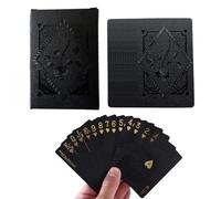 Genérico Black Playing Cards - Set di 54 Game Experience, Waterproof Playing Cards, Cool Pllaying Caards, Exquisite Black Poker Foil Pllaying Caards | Adults Interative Toys for Family Interaction