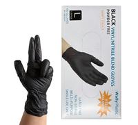 Generico Black Salon Gloves - Flexible Fit Hair Dye Protection Gloves, Multi-Purpose Mittens | Powder-Free Professional Ģloves For Stylists, Barbers, Makeup Artists, Salon, Home, Travel Use