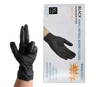 Generico Black Salon Gloves - Oil Resistant Flexible Fit for Precision Work | Professional Nitrile Style Gloves, Smooth Grip Comfort Protection for Makeup Artists Barbers Home Travel Studio Use
