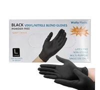 Generico Black Salon Gloves - Oil Resistant Flexible Fit for Precision Work | Professional Nitrile Style Gloves, Smooth Grip Comfort Protection for Makeup Artists Barbers Home Travel Studio Use