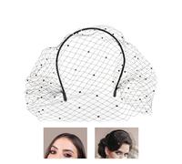 Generico Black Veil Headband, Elegant Mesh Veil Hairhoop, 4.72x0.59x4.72 Inches Size Lightweight Stylish Headpiece, Wedding Masquerade Tea Party Accessory for Women, Business Trips, Black