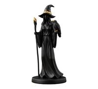 Generico Black Witch Statue, Elegant Gothic Figurine with Staff and Raven, Halloween Resin Sculpture for Bedroom, Party Decor, Desktop, Bookshelf, Mantel, Tabletop, Entryway, and Haunted Home Display
