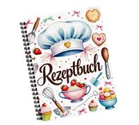 Generico Blank Book To Write In - Personal Cookbook Journal With Templates | Organizer For Favorite Meals, Desserts & Drinks | Spiral Bound Kitchen Gift For Home Cooks & Food Lovers