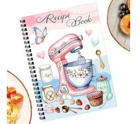 Generico Blank Recipe Book, 100-Sheet Cooking Notebook, Handwritten Meal Planner, Baking Prep Organizer, Empty Cookbook for Beginners, Kitchen Use, Travel, or Gift Giving, 5.83x8.27 inches