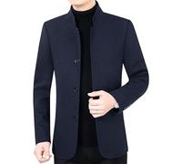 Generico Blazer Casual da Uomo, Cappotti Sportivi, Blazer in Lana con Collo Alto, Tempo Libero, Bottoni, Giacca da Lavoro, vestibilità Slim, Elegante, Cappotto Autunnale per Ufficio, Matrimonio, Ba
