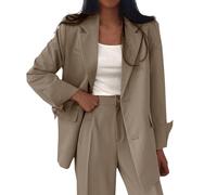 Generico Blazer da Donna Curvy Oversize, Classic Giacche da Abito e Blazer da Donna Casual Leggera Jacket Temperamento Blazer Nero Donna Ufficio Business Tinta Unita Cappotto