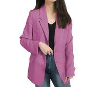 Generico Blazer da Donna Curvy Oversize Slim Fit Giacca da Donna Casual Taglie Forti Jacket Classic Blazer Nero Donna Oversize con Risvolto Leggera Cappotto