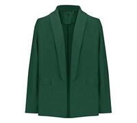 Generico Blazer da Donna Eleganti Basic Curvy Maniche Lunghe Aperto Davanti Colletto Giacca da Ufficio Slim Fit Giubbotto Ufficio Cerimonia Cappotti da Lavoro con Bottoni Business Top Oversize Casual