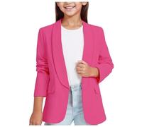 Generico Blazer da Ragazza Elegante Maniche Lunghe Aperto sul Davanti Scialle Risvolto Giacca Formale con Tasca Interna Bambina Giacca per Riunioni Formali Presentazion Scolastiche