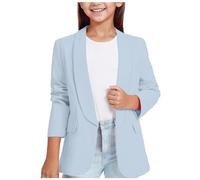 Generico Blazer da Ragazza Elegante Maniche Lunghe Aperto sul Davanti Scialle Risvolto Giacca Formale con Tasca Interna Bambina Giacca per Riunioni Formali Presentazion Scolastiche