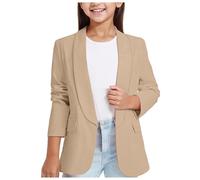 Generico Blazer da Ragazza Elegante Maniche Lunghe Aperto sul Davanti Scialle Risvolto Giacca Formale con Tasca Interna Bambina Giacca per Riunioni Formali Presentazion Scolastiche