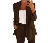 Generico Blazer Donna Autunno Giacca Primaverile Donna Lunga Mezza Stagione Giacca Autunnale Suits Primaverile Corto Blazer Fluido Elegante Tailleur Ropa 2#Marrone 4XL