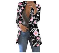 Generico Blazer Donna Elegante Giacca Primaverile Donna Lunga Primaverile Giacca Curvy Blazer Mezza Stagione Corto Tailleur Ancho Autunnale Suits Ropa 2#Rosa M