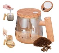 Generico Bloame Self Stirring Mug, 400ml High Speed Mixing Cup with Lid, Electric Rechargeable Automatic Stirring Cup with Detachable Stir Bar for Coffee Protein Shakes Milk Mix (Champagne,with Pad)
