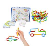 Genérico Blocchi di schemi - Set di gioco di pensiero Stem in legno di PVC, giocattolo di apprendimento con bacchette per la risoluzione dei problemi di riconoscimento delle forme, uso in sala