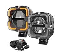 Generico Blocchi Fari Anteriori Lampada Da Lavoro A LED Per Auto 60 W 12 V Con Ambra DRL Lampade Guida Per Trattori Barca Off Road 4x4 SUV ATV Faro Coprilenti Per Proiettori(1pair B with Wire)