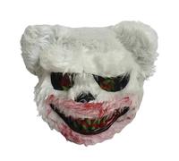Genérico Bloody Plush - Rabbit Headgear | Halloween Scary Face Cover With Soft Long Hair And Elastic Band, Creepy Cosplay For Role Play, Parties, And Costume Events