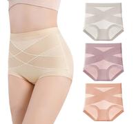 Generico Bloom Pink Underwear Leak Proof, Leak Proof Tummy Control Panties, Ultimate Comfort Leakproof And Shaping Panties for Women (3Pcs-B,XL)