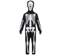 Generico Blow In The Dark Skeleton Costume Per Bambini, Bagliore Nella Tuta Scura, Costume Da Scheletro Per Bambini, Uso Esteso, Attivazione Della Luce