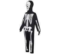 Generico Blow In The Dark Skeleton Costume Per Bambini, Bagliore Nella Tuta Scura, Costume Da Scheletro Per Bambini, Uso Esteso, Attivazione Della Luce