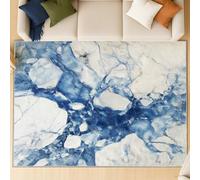 Generico Blu Ghiaccio Tappeto Piccoli 60 x 100 cm, Lavabile in Lavatrice Tappeti Decorativi per Camera Da Letto Bagno Aree Interne Soggiorno, Natura Ghiacciaio Oceano Tappeto da Ingresso