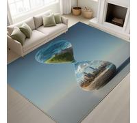Generico Blu Supporto in TPR Clessidra Terra Oceano Città Tappeti Astratto Artistico Adesivi antiscivolo Tappeto Educativo Ambientale Natura Tappeto 50 x 80 cm per Educazione Soggiorno