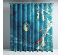 Generico Blu tende bambini, tende oscuranti, pannelli termici, occhielli moderni, Anime, Gatto mostro, anti luce, 140 x 260 cm, isolamento termico, privacy, sonno sereno, morbido, casa