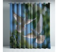 Generico Blu tende oscuranti bambini, tende termiche con occhielli e pannelli, Natura Colomba Cielo Blu privacy isolamento termico riduzione luce tocco morbido schermatura e sonno, 140 x 290 cm