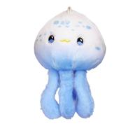 Generico Blue And White Jellyfish Plush Toy Keychain, Super Soft Animal Stuffed Toy, Themed Decorative Plush For Bedroom, Kids, And Ócean Lovers, Unique Birthday Or Gift Idea
