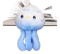Generico Blue And White Jellyfish Plush Toy Keychain, Super Soft Animal Stuffed Toy, Themed Decorative Plush For Bedroom, Kids, And Ócean Lovers, Unique Birthday Or Gift Idea