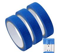 Generico Blue Masking Tape - 3 Pack Multi Painters Tape, Line Shielding Ribbon, Free Decorating Roll | Protective Edge Protection For Artists Walls Wood Glass Metal Automotive