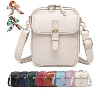 Generico Bluehaodget Crossbody Leather Bag, Leather Purses for Women Crossbody Bag, 2025 Vintage Small Messenger Bag with Card Slots (White)