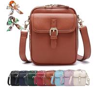 Generico Bluehaodget Crossbody Leather Bag, Leather Purses for Women Crossbody Bag, 2025 Vintage Small Messenger Bag with Card Slots (Brown)