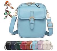 Generico Bluehaodget Crossbody Leather Bag, Leather Purses for Women Crossbody Bag, 2025 Vintage Small Messenger Bag with Card Slots (Blue)