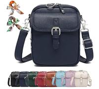 Generico Bluehaodget Crossbody Leather Bag, Leather Purses for Women Crossbody Bag, 2025 Vintage Small Messenger Bag with Card Slots (Navy)