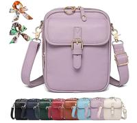 Generico Bluehaodget Crossbody Leather Bag, Leather Purses for Women Crossbody Bag, 2025 Vintage Small Messenger Bag with Card Slots (Purple)