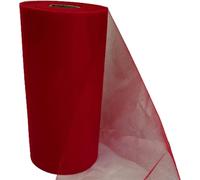 Generico Bobina di Tulle Alta 25 Cm per 100 Metri, Rosso