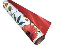 Generico Bobina Rotolo Cartopack Doppia Stampa Fiori Rosso 100 cm x 25 mt