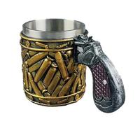 Generico Boccale Da Birra Bullet - In Acciaio Inossidabile Da 450 Ml, Dal Design Con Motivo Bullet | Novità Regalo Militare Per Papà, Collega, Veterano E Fan Dei Film D'azione, Progettato Per Il Di