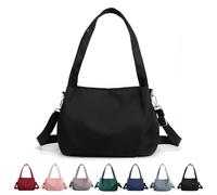 Generico Body Light and Versatile Casual Bag, Large capacity nylon waterproof shoulder bag with multiple pockets (Black)