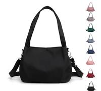 Generico Body Light and Versatile Casual Bag, Nylon Waterproof Shoulder Crossbody Bag, Multiple Pockets, for Women Travels (Black)